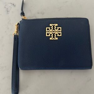 Tory Burch Navy Large Zip Pouch